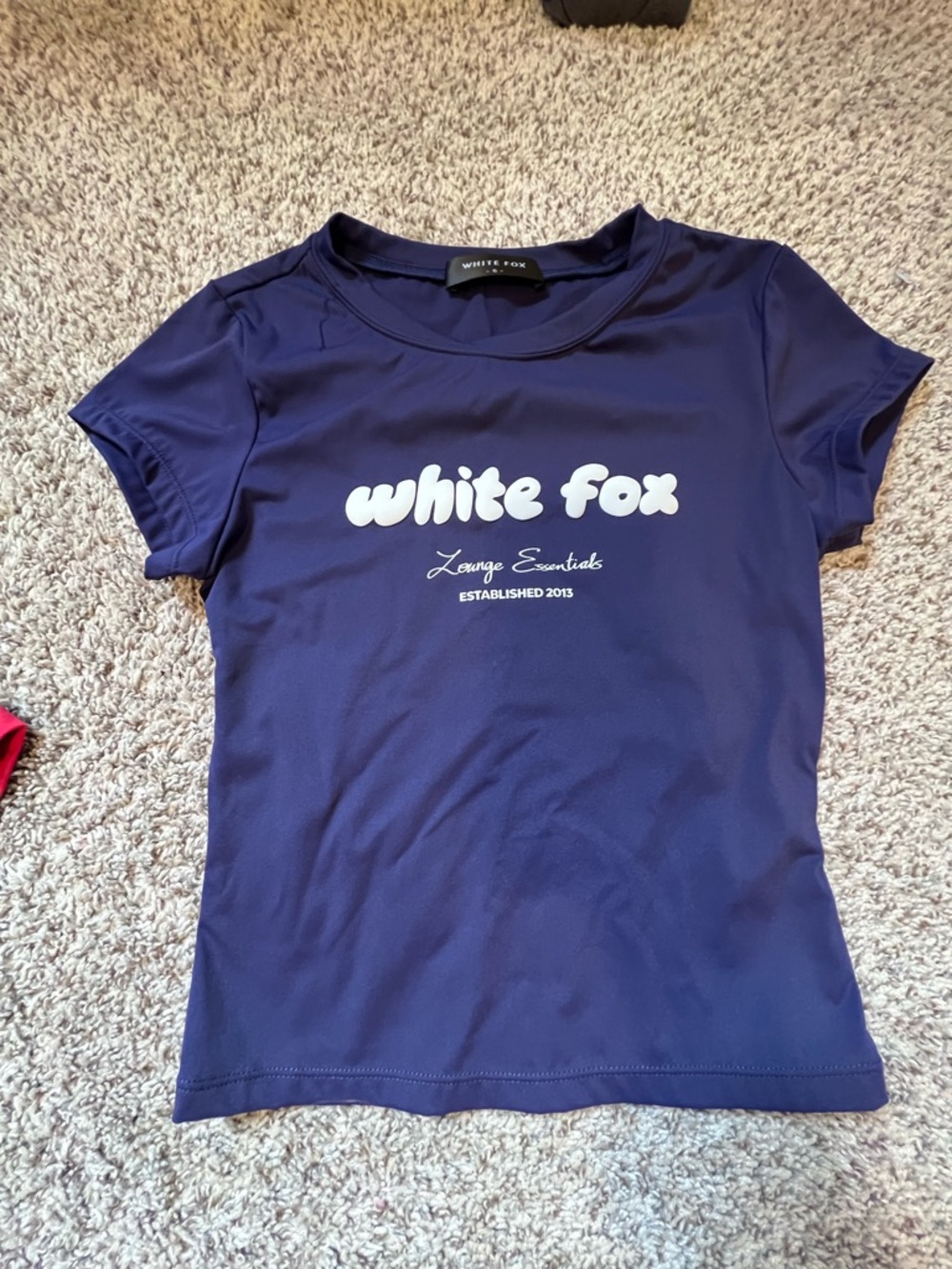 White Fox Boutique Navy Short Sleeve Logo Tee